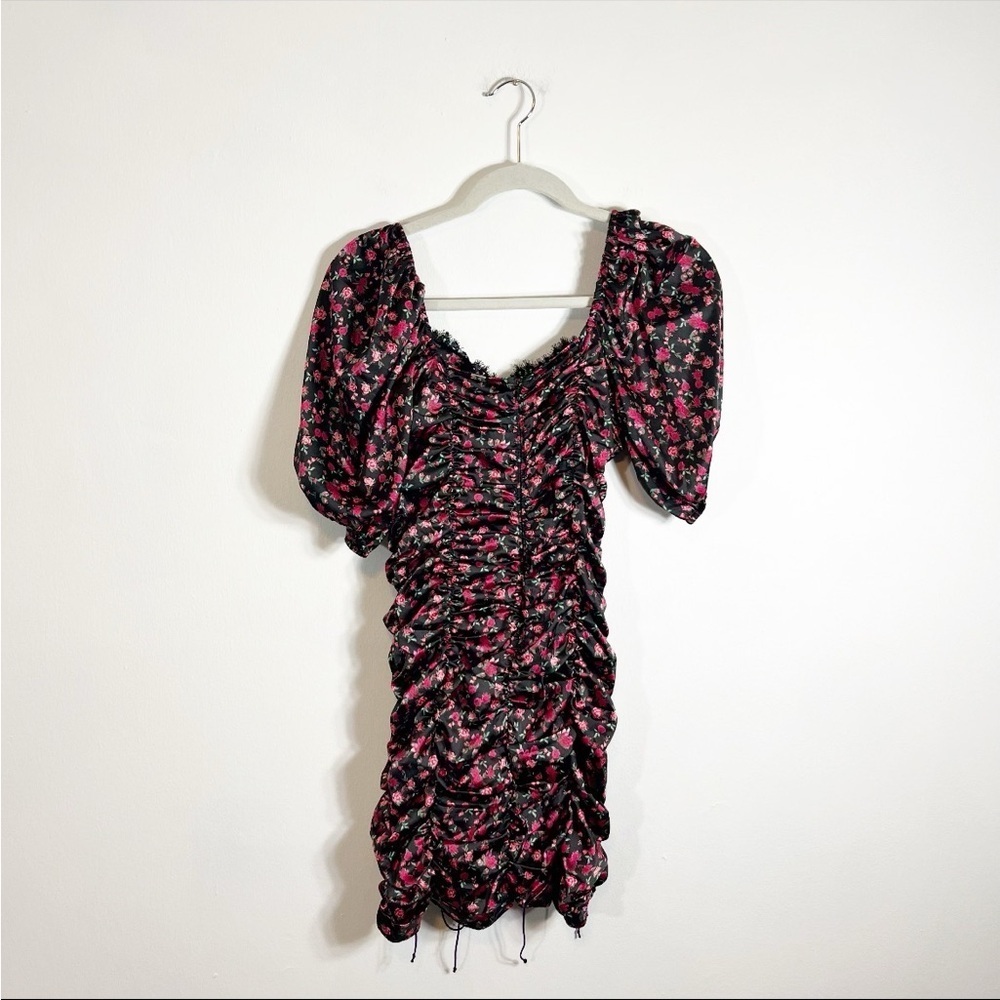 For Love and Lemons Melrose Dress Floral Black Mini - Picture 8 of 9